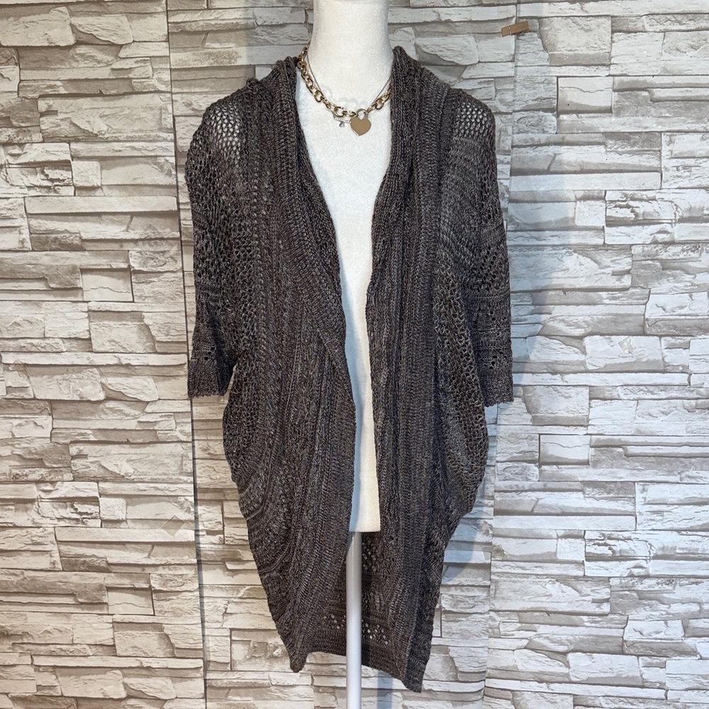 Brittany Black Women's brown Open-Front Sweater Cardigan